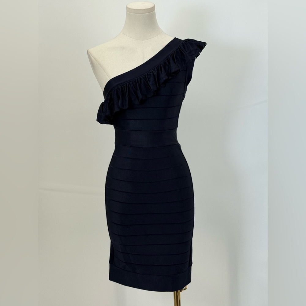 French Connection Navy Blue One-Shoulder Dress Size 2